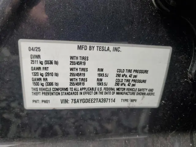 2026 TESLA MODEL Y   