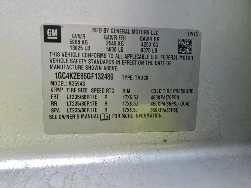 2016 CHEVROLET SILVERADO K3500 LT  