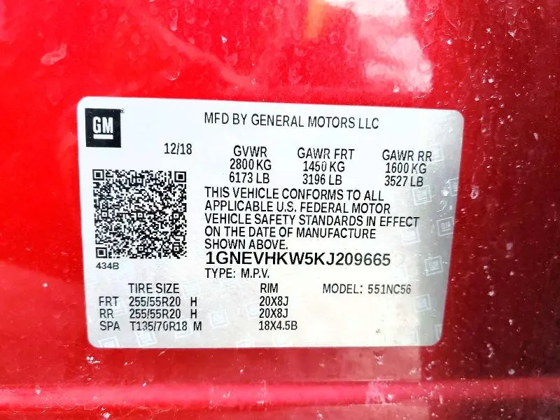 2019 CHEVROLET TRAVERSE   