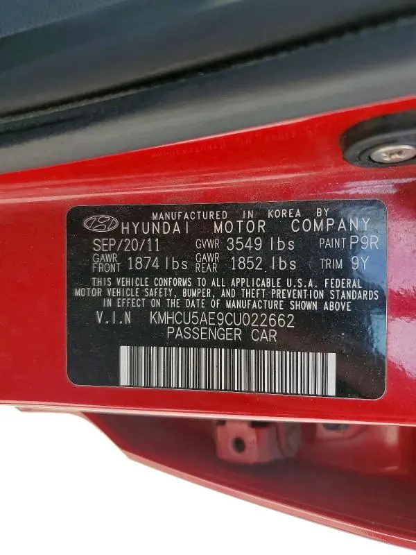 2012 HYUNDAI ACCENT SE  