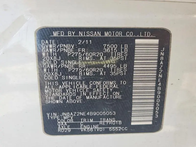 2011 INFINITI QX56 BASE  