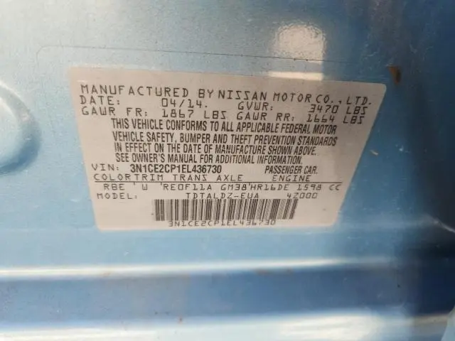 2014 NISSAN VERSA NOTE S  