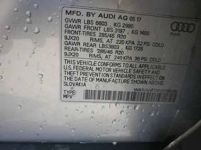 2017 AUDI Q7 PRESTIGE  