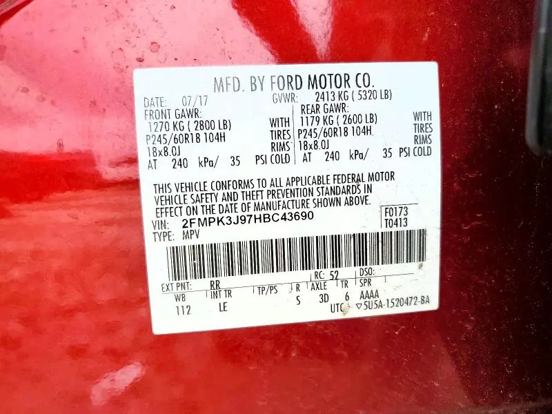 2017 FORD EDGE SEL  