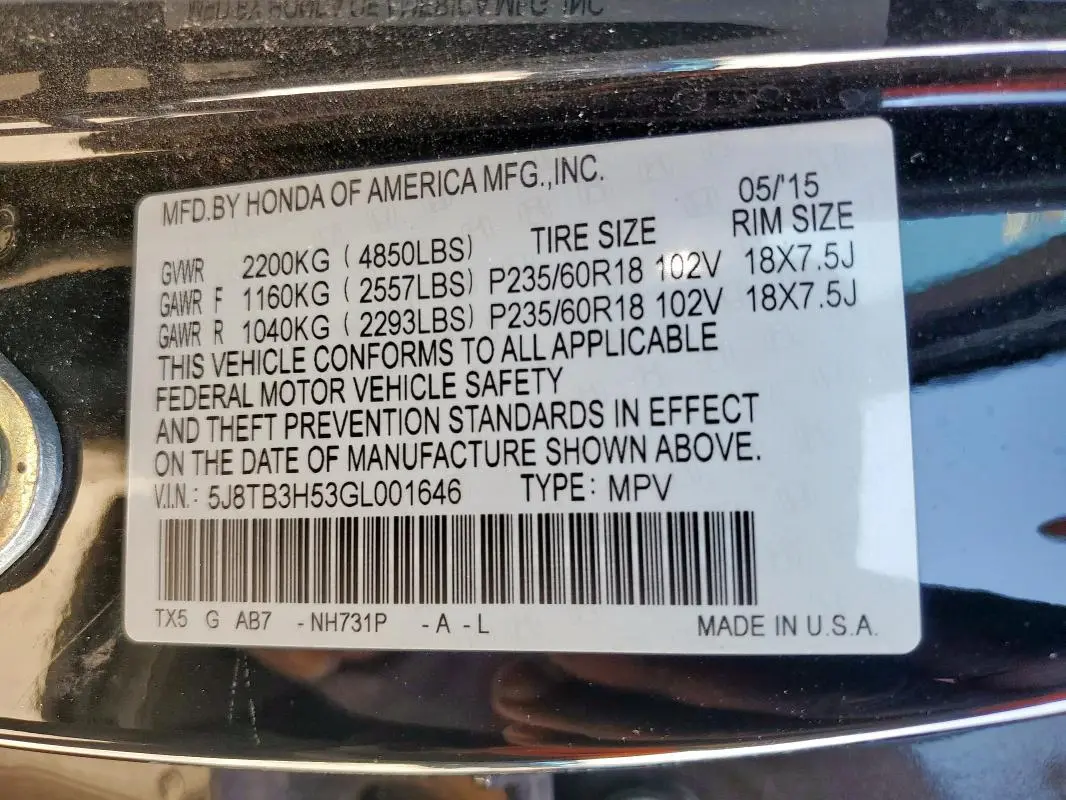 2016 ACURA RDX TECHNOLOGY