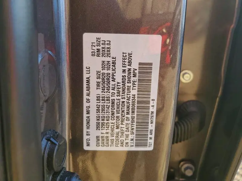 2021 HONDA PILOT ELITE  