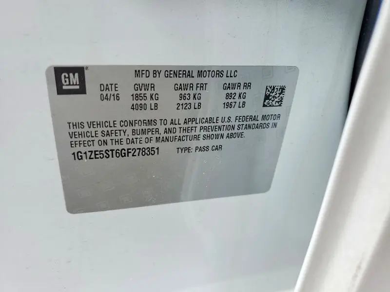 2016 CHEVROLET MALIBU LT  