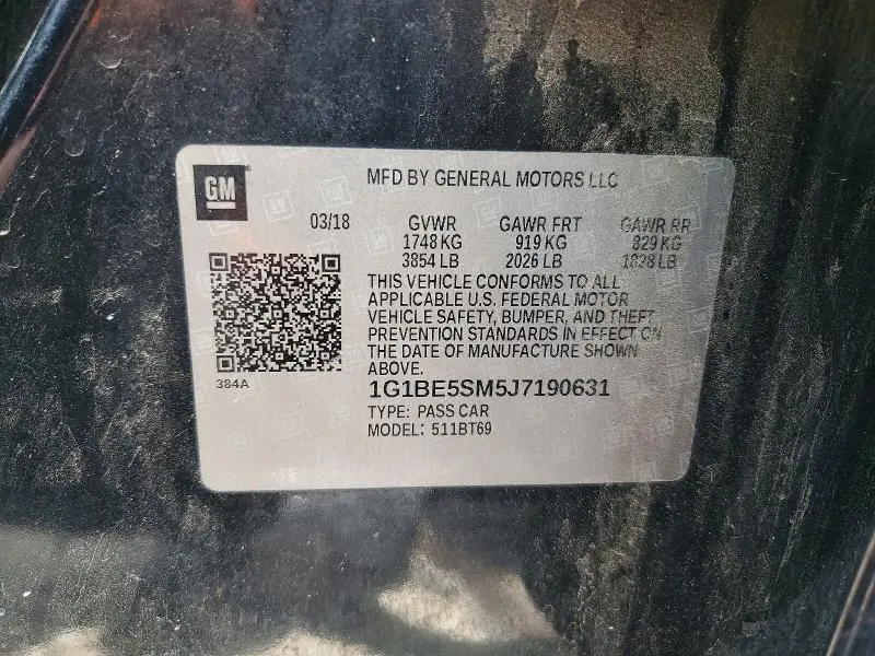 2018 CHEVROLET CRUZE LT  
