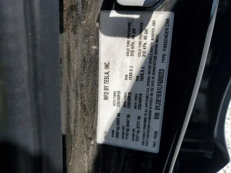 2020 TESLA MODEL 3   