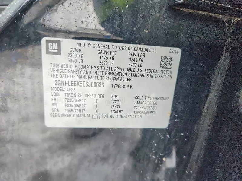 2014 CHEVROLET EQUINOX LS  