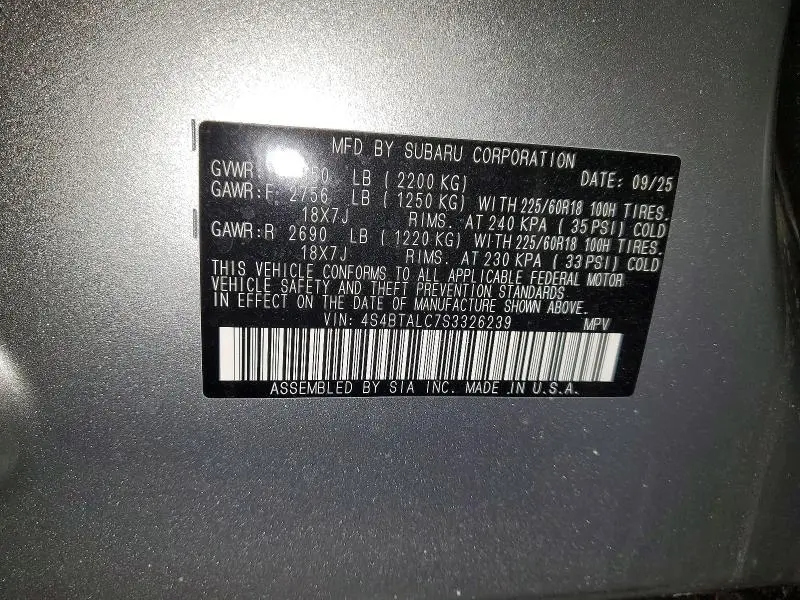 2025 SUBARU OUTBACK ONYX EDITION  