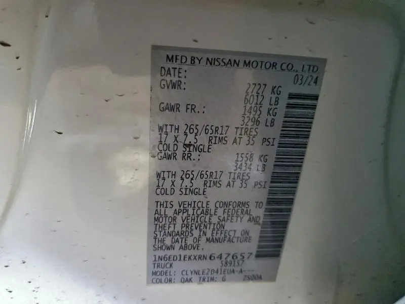 2024 NISSAN FRONTIER SL