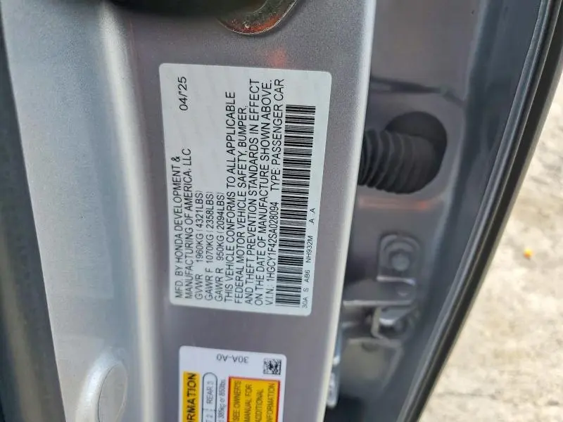 2025 HONDA ACCORD SE  