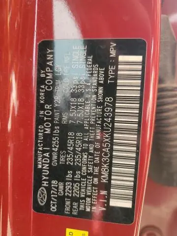 2019 HYUNDAI KONA LIMITED  