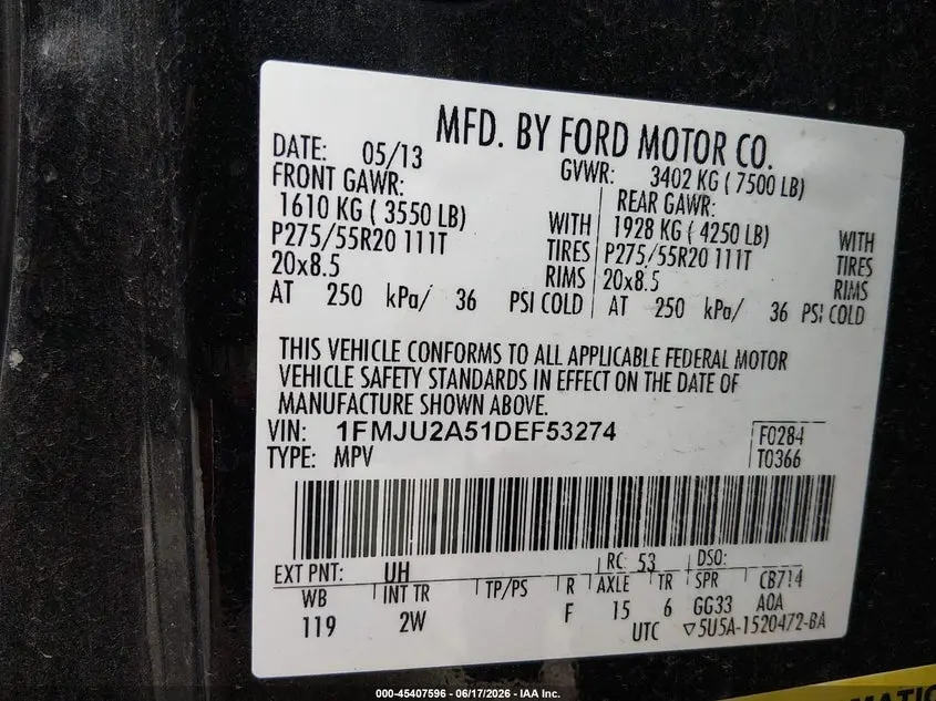 2013 FORD EXPEDITION LIMITED