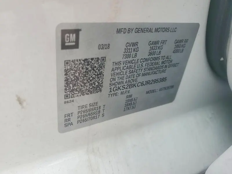 2018 GMC YUKON SLT  