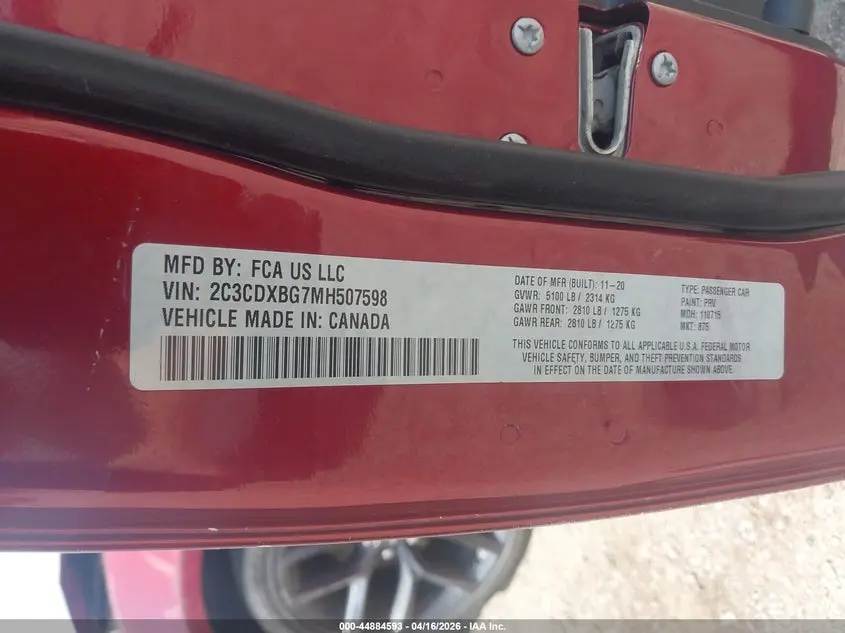 2021 DODGE CHARGER SXT RWD