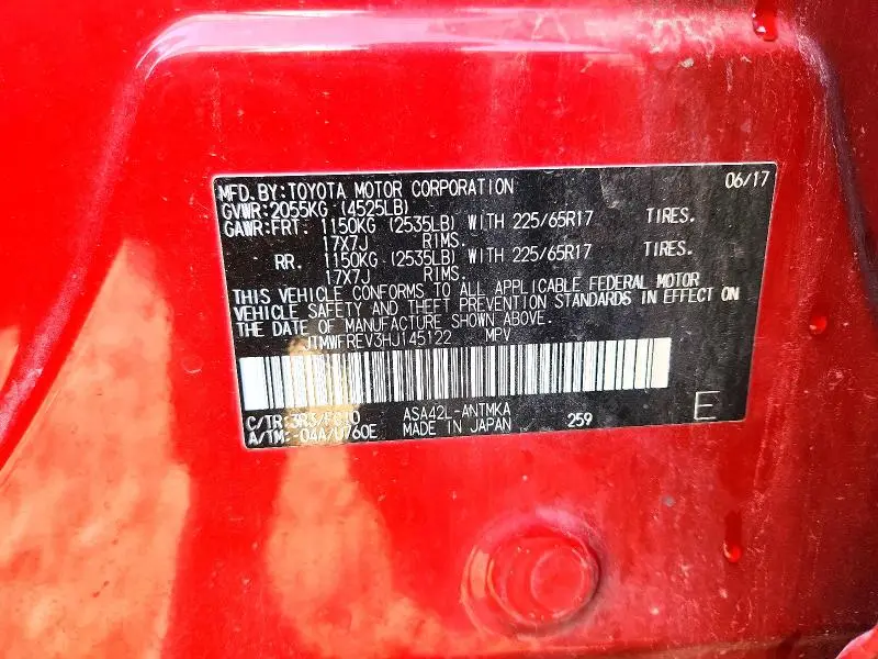 2017 TOYOTA RAV4 XLE  