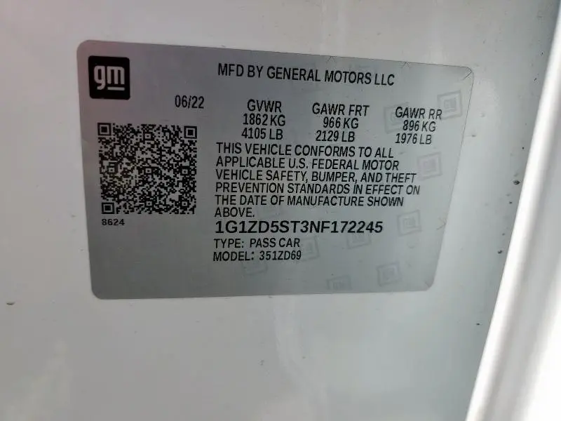 2022 CHEVROLET MALIBU LT  
