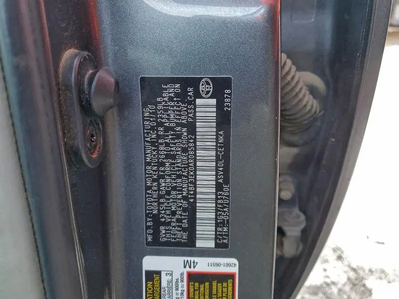 2010 TOYOTA CAMRY BASE  