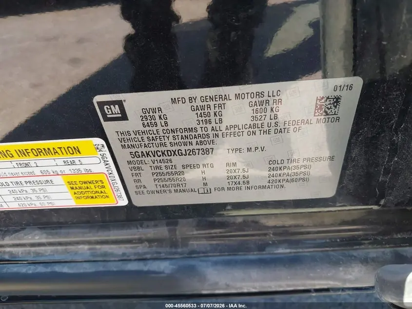 2016 BUICK ENCLAVE PREMIUM