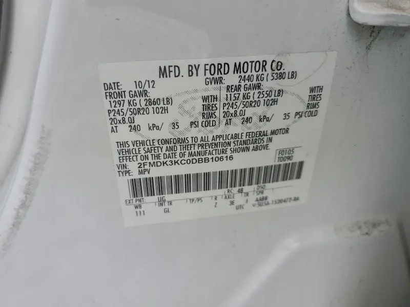 2013 FORD EDGE LIMITED  