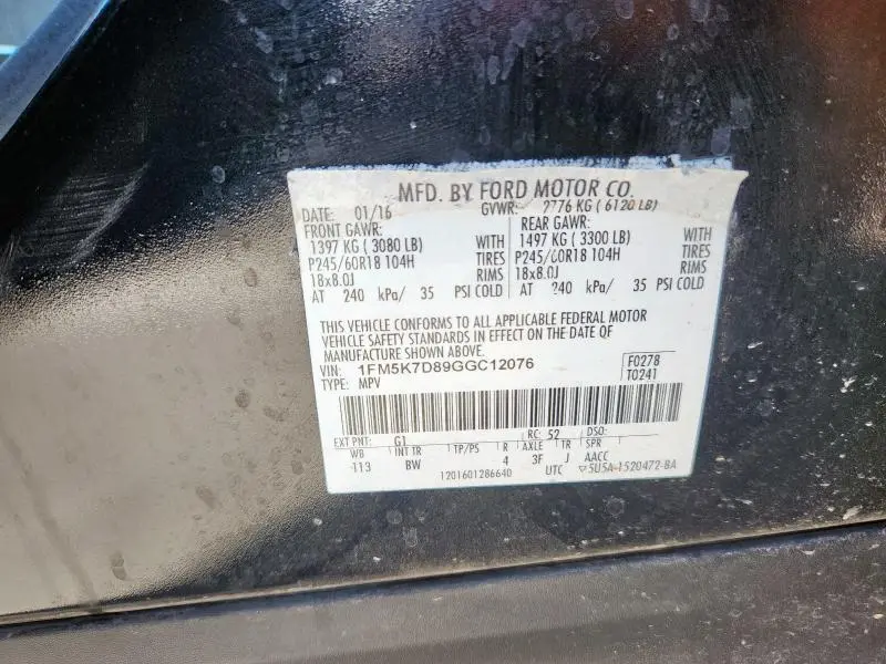 2016 FORD EXPLORER XLT  