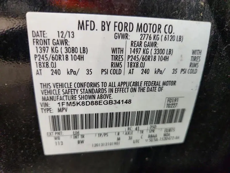 2014 FORD EXPLORER XLT  