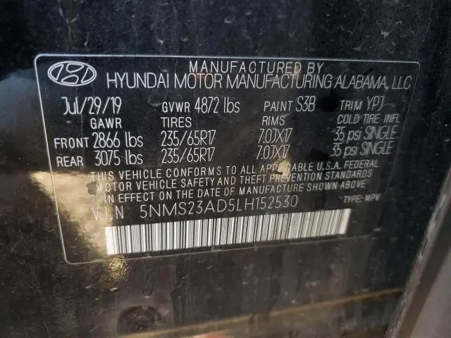 2020 HYUNDAI SANTA FE SE  