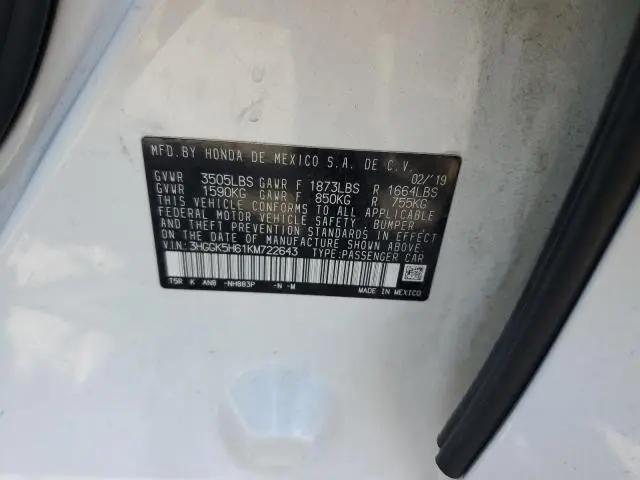 2019 HONDA FIT SPORT  