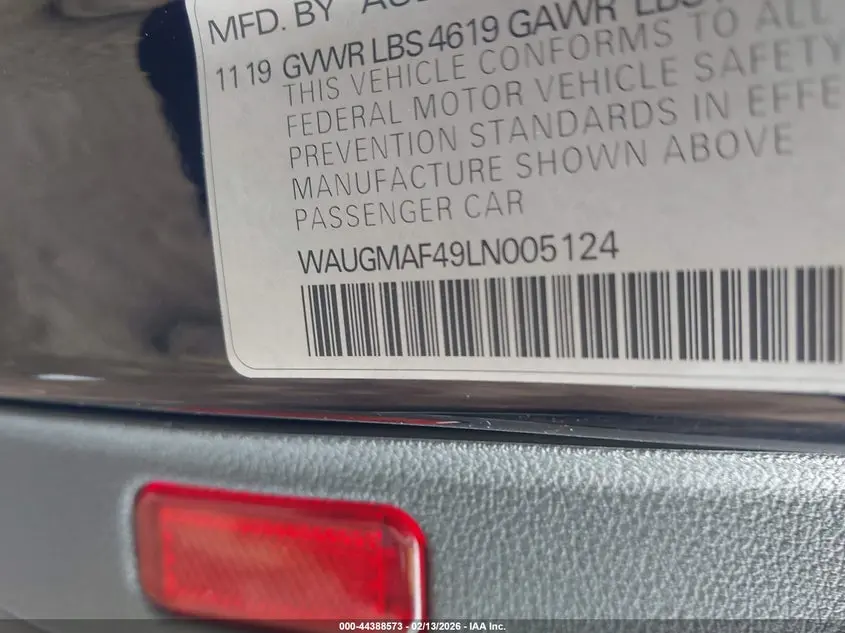2020 AUDI A4 PREMIUM 40 TFSI FRONT-WHEEL DRIVE S TRONIC