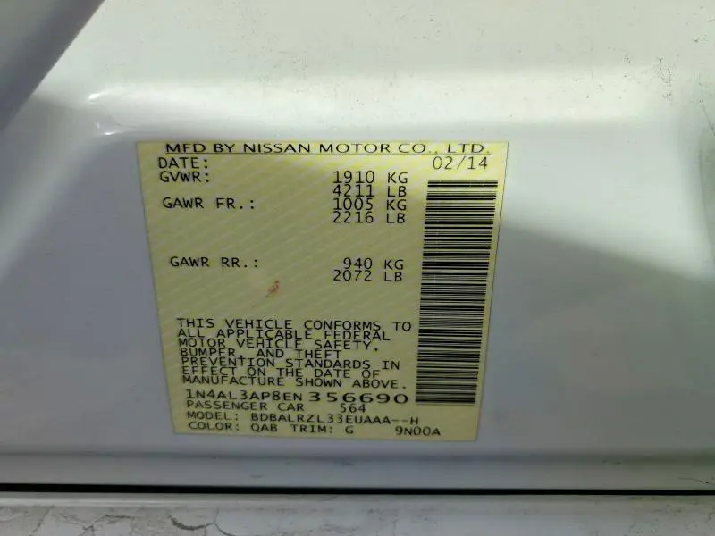 2014 NISSAN ALTIMA 2.5  