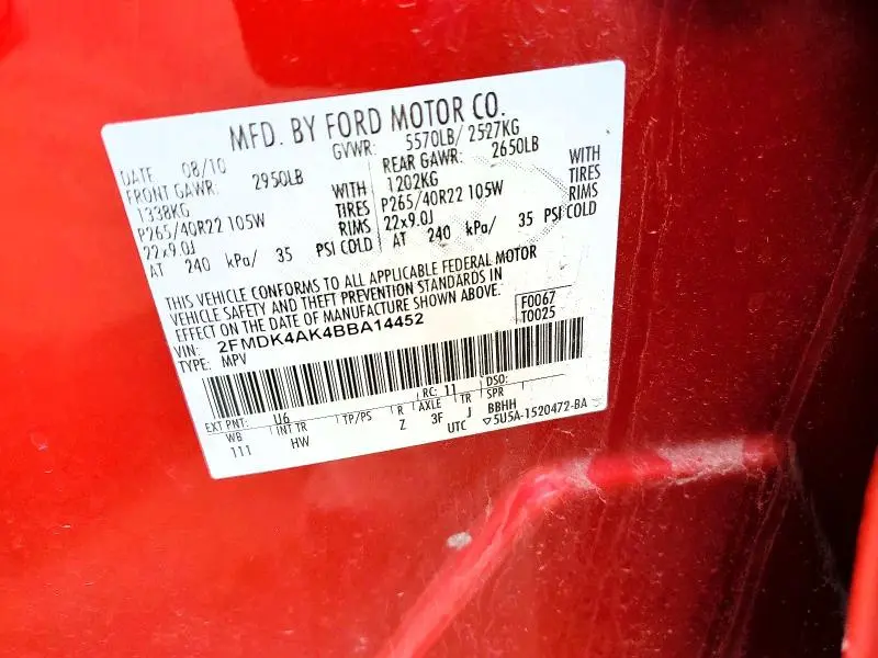 2011 FORD EDGE SPORT  