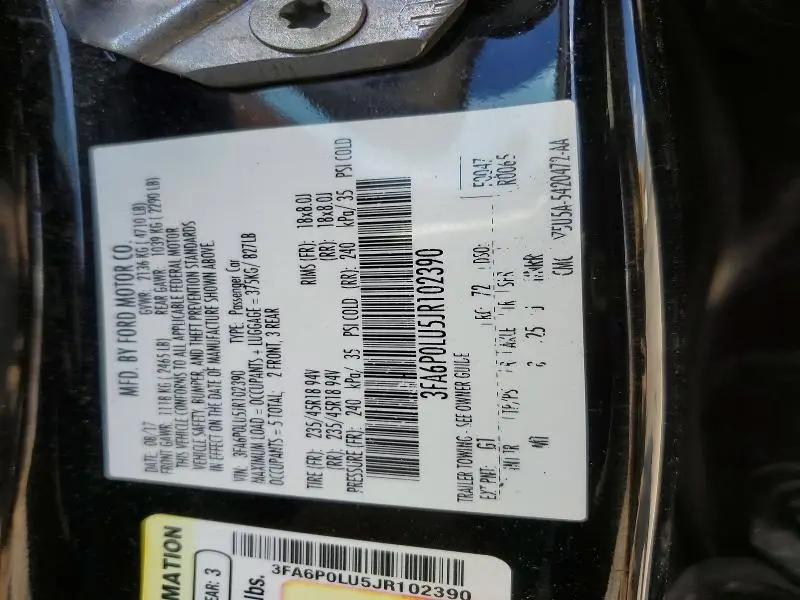 2018 FORD FUSION SE HYBRID