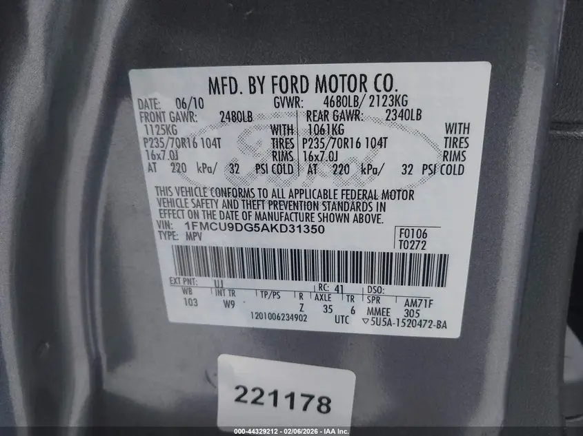 2010 FORD ESCAPE XLT