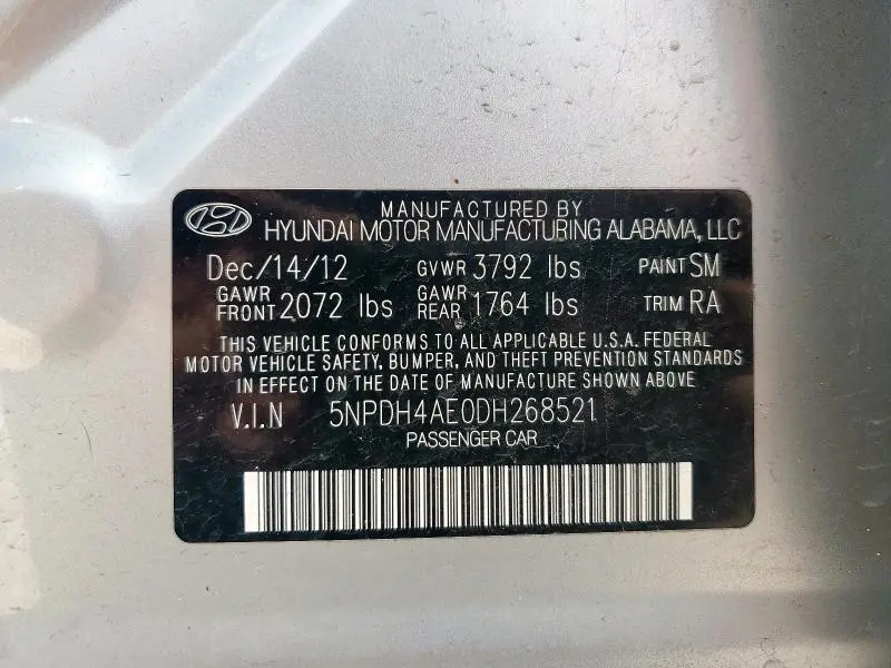 2013 HYUNDAI ELANTRA GLS  