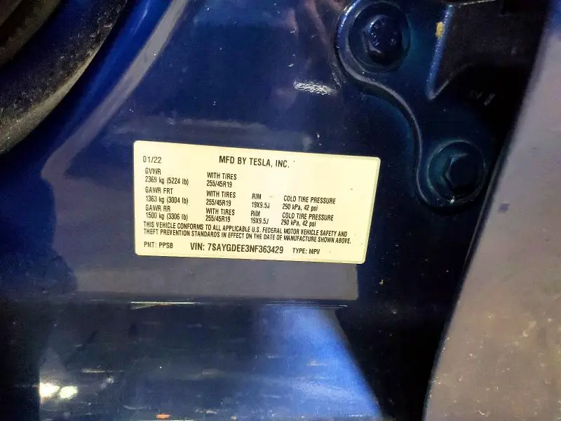 2022 TESLA MODEL Y   
