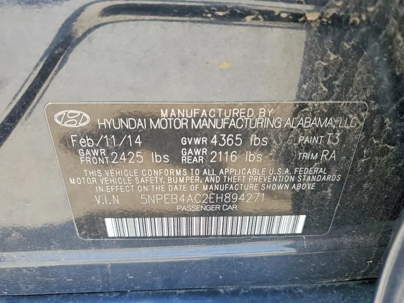 2014 HYUNDAI SONATA GLS  