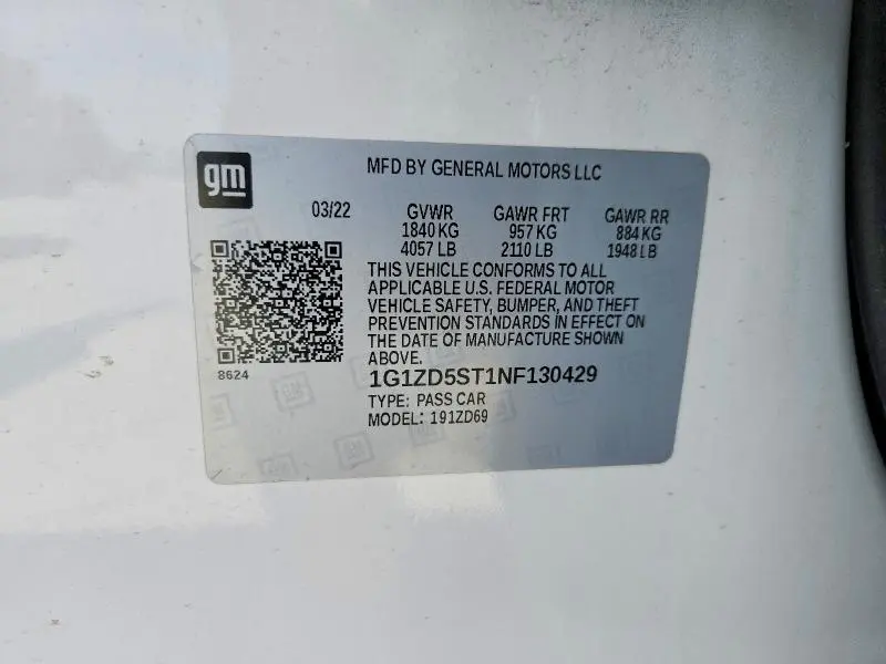 2022 CHEVROLET MALIBU LT  