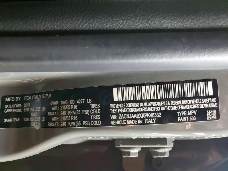 2019 JEEP RENEGADE SPORT  