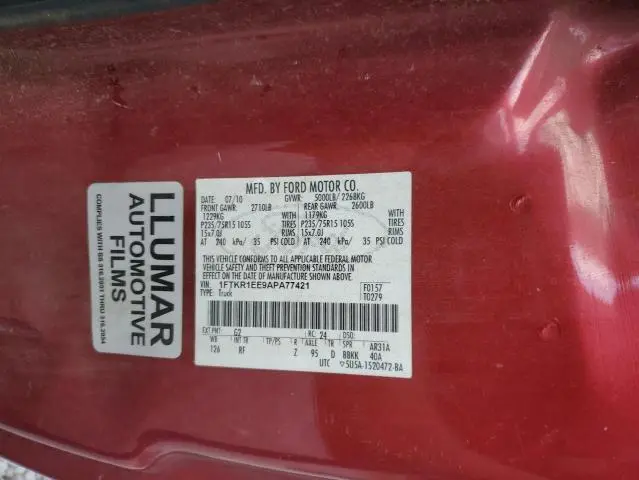 2010 FORD RANGER SUPER CAB  