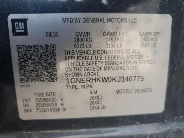 2019 CHEVROLET TRAVERSE LT  