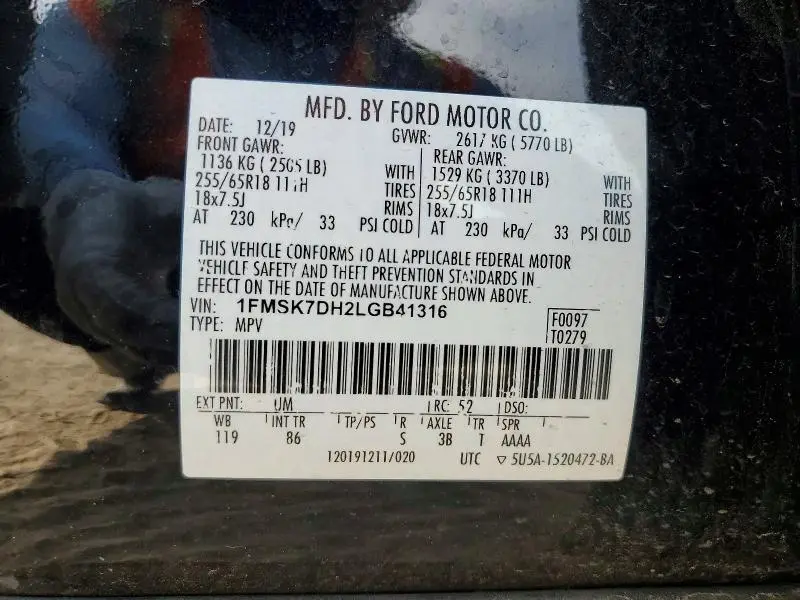 2020 FORD EXPLORER XLT  