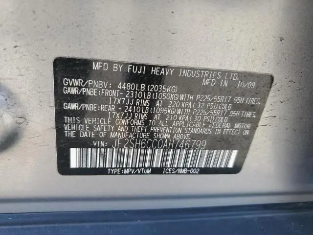2010 SUBARU FORESTER 2.5X PREMIUM  