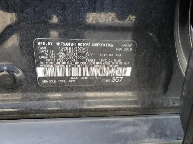 2019 MITSUBISHI OUTLANDER SPORT ES  