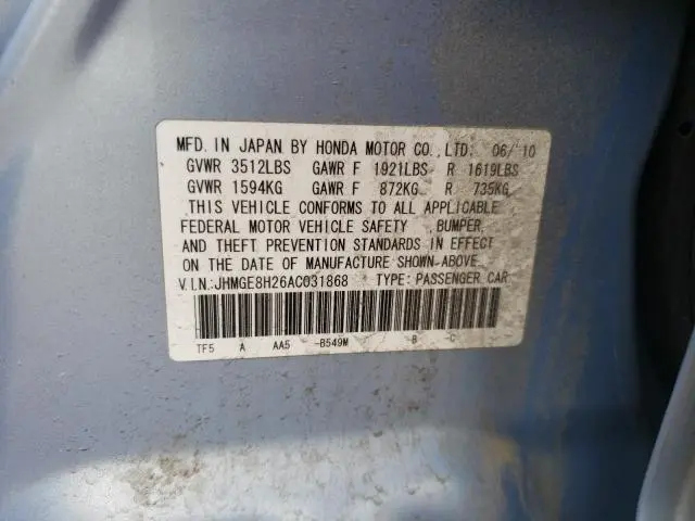 2010 HONDA FIT   