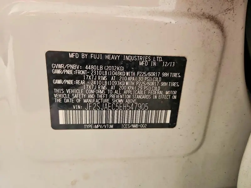 2014 SUBARU FORESTER 2.5I PREMIUM  