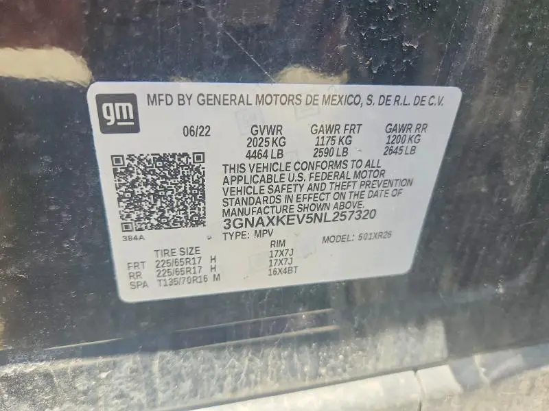 2022 CHEVROLET EQUINOX LT  