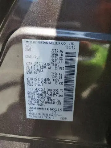 2015 NISSAN PATHFINDER S  