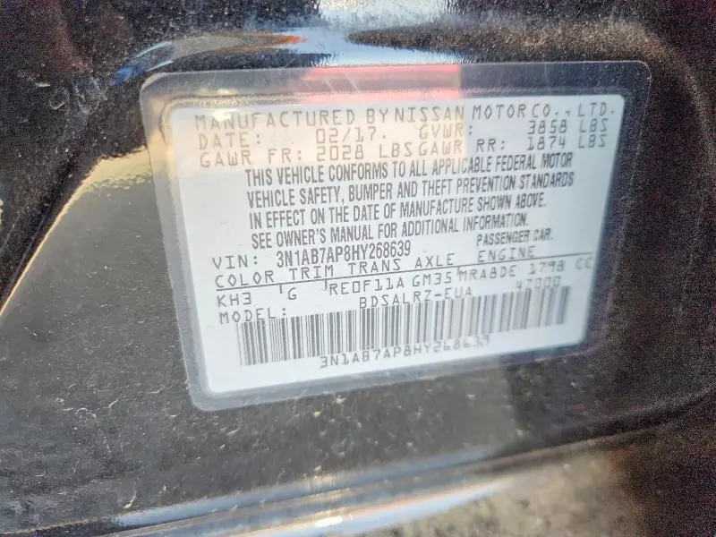 2017 NISSAN SENTRA SR  